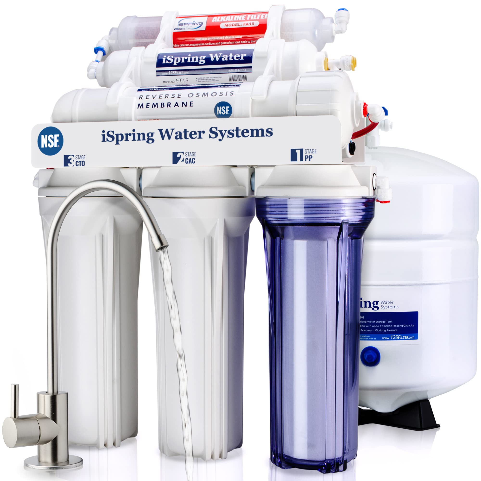 iSpring RCC7AK Alkaline 6-Stage Reverse Osmosis System